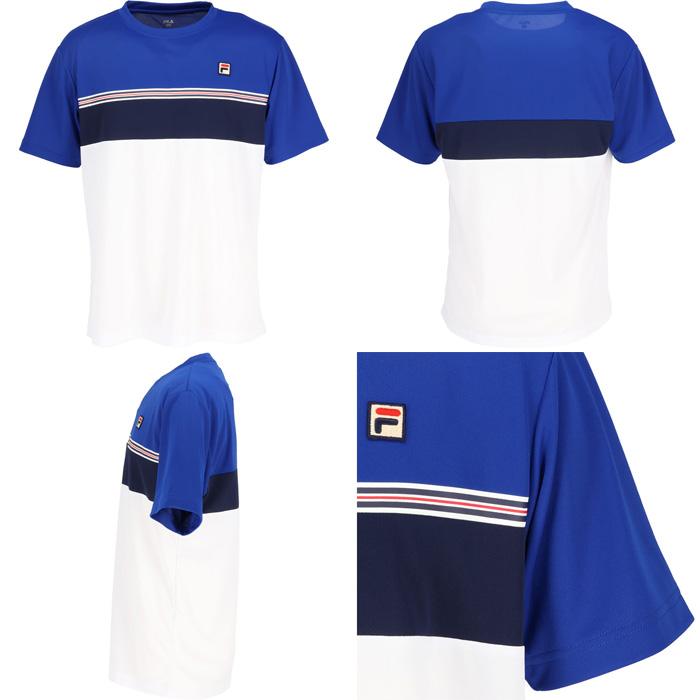 FILA /フィラ テニスウェア セットアップ M 吸汗速乾 UVカット FILA（フィラ） メンズ ゲームシャツ テニス バドミントンウェア