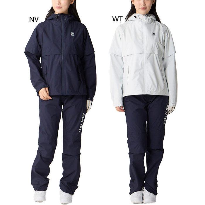 【美品】FILAゴルフ　レディース　レインウェア＋キャップセット　サイズL FILA GOLF フィラ ゴルフ レディース 収納袋付きレインウェア上下