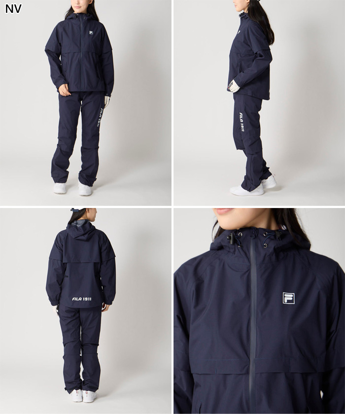 FILA GOLF フィラ ゴルフ レディース 収納袋付きレインウェア上下