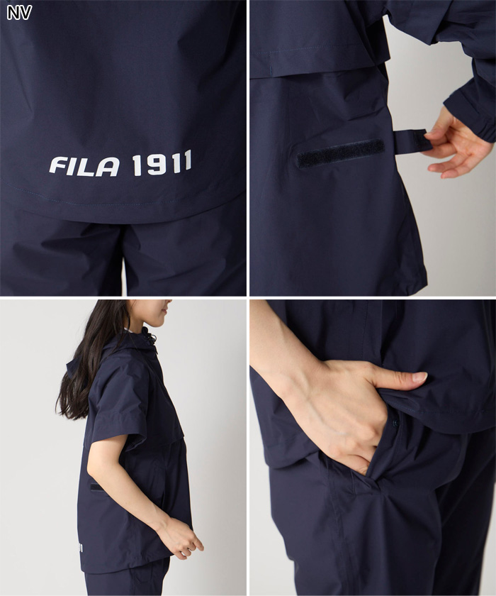 FILA GOLF フィラ ゴルフ レディース 収納袋付きレインウェア上下