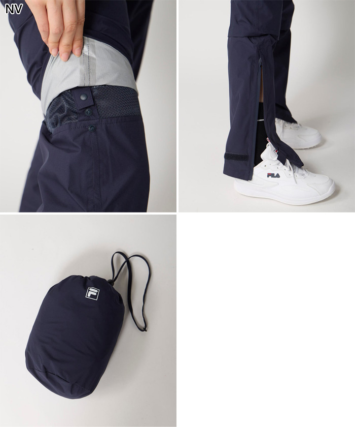 FILA GOLF フィラ ゴルフ レディース 収納袋付きレインウェア上下