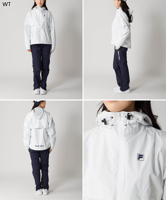 FILA GOLF フィラ ゴルフ レディース 収納袋付きレインウェア上下