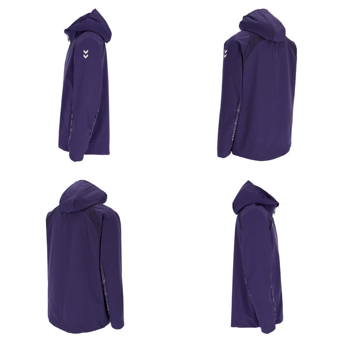 ヒュンメル メンズ ウーブンフーディー サッカーウェア フットサルウェア トレーニング トップス ジャケット ブラック 黒 パープル 紫 送料無料 hummel HAW2191 hummel（ヒュンメル） メンズ ウーブンフーディー サッカーウェア