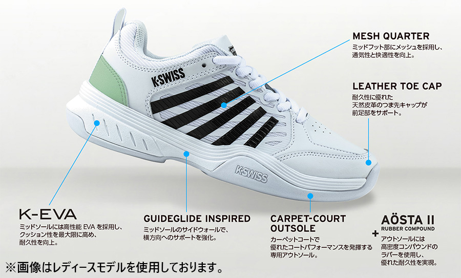 ケースイス メンズ コートエクスプレス 2 COURT EXPRESS 2 テニスシューズ カーペットコート用モデル ローカット ケイ・スイス ホワイト 白 送料無料 K･SWISS KS09488163 K-SWISS（ケースイス） メンズ コートエクスプレス 2 COURT EXPRESS 2