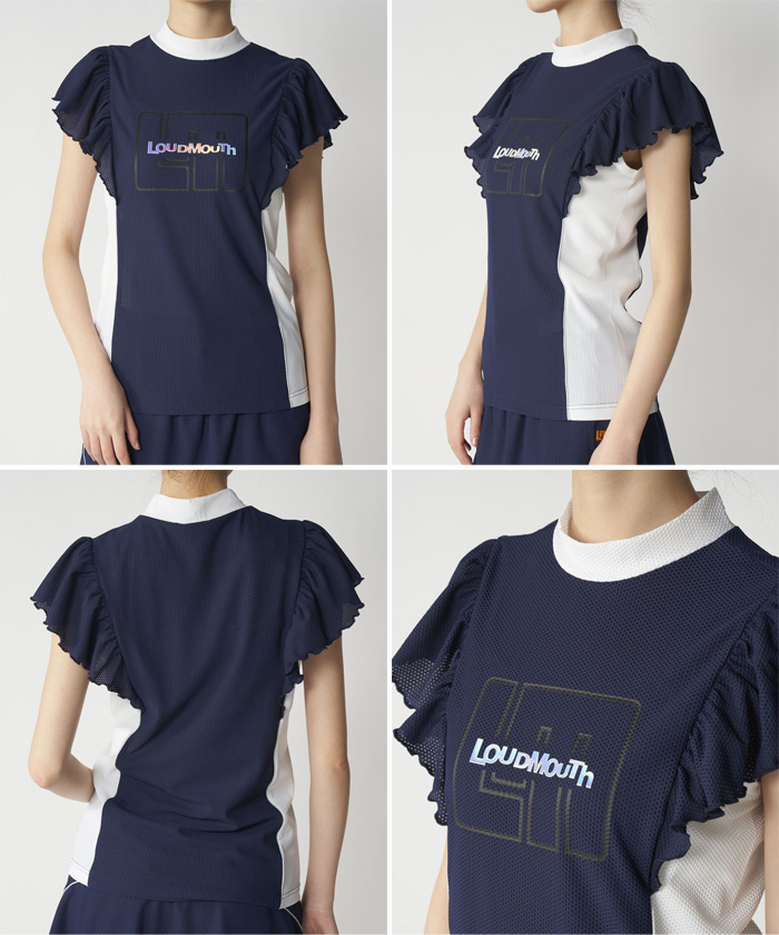 LOUDMOUTH レディース ハイブリッドシャツ（L、001） LOUDMOUTH（ラウドマウスゴルフ） ラウドマウス レディース フレア