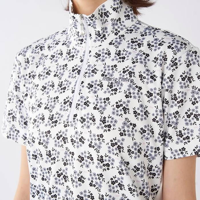 Marie Claire（マリ クレール） レディース 袖シャツ ハーフジップ UV