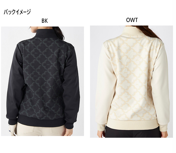 マリクレール レディース ブルゾン ゴルフウェア トップス 長袖 ホワイト 白 ブラック 黒 送料無料 marie claire 735255 Marie Claire（マリ クレール） レディース ブルゾン ゴルフウェア