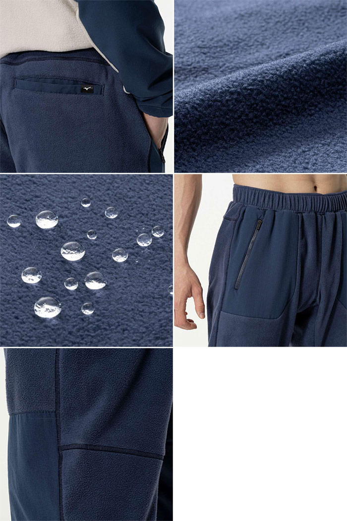 ミズノ メンズ プルーフフリースパンツ フィットネス トレーニングウェア ボトムス 撥水 ブラック 黒 ブルー 青 送料無料 Mizuno 32MDB558 MIZUNO（ミズノ） メンズ プルーフフリースパンツ フィットネス