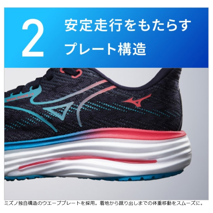みわく MIZUNO（ミズノ） 2E幅 メンズ ウエーブライダー29 オリガミパック