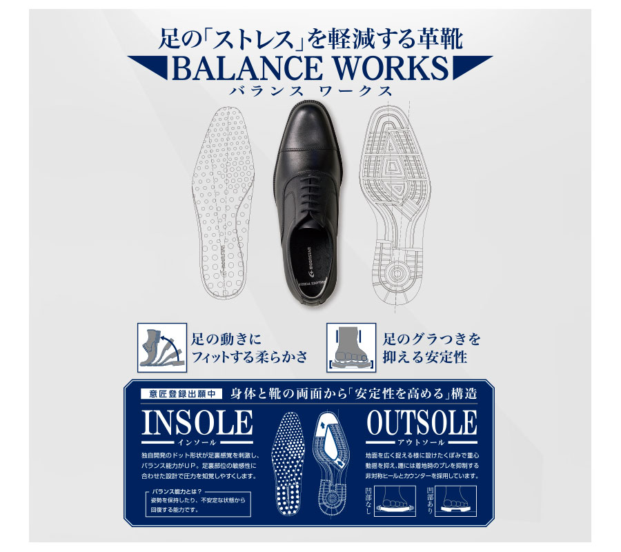 MoonStar（ムーンスター） 3E幅 メンズ バランスワークス BALANCE