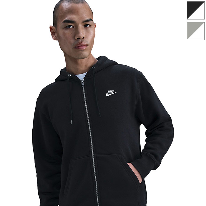 【希少残りわずか】新品　NIKE ブラック フルジップパーカー　メンズ　XL NIKE ナイキ パーカー プルオーバー メンズ クラブ FT オーバーサイズ