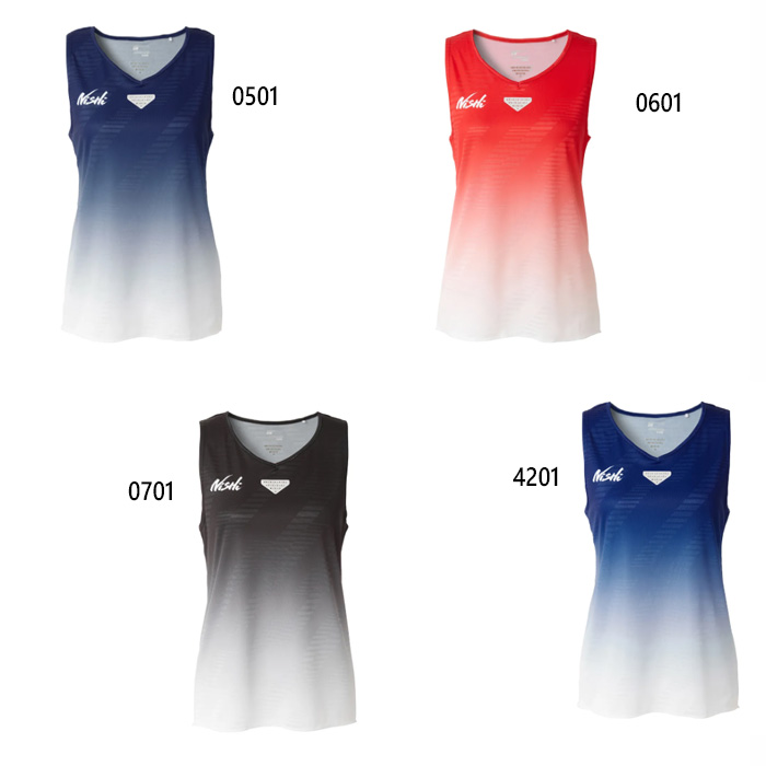 ウォーキング・ランニングウェア n-nao ニシ・スポーツ レディース ジャカードレーシングランニングトップ