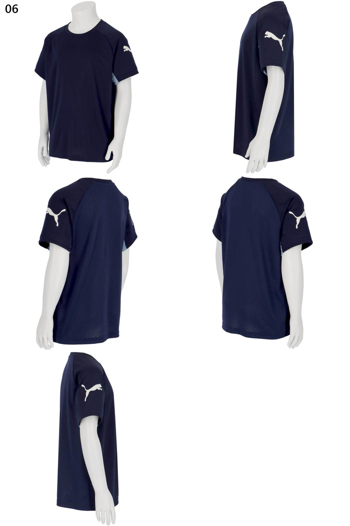 8SM1 puma トレーニングウェア　サッカーシャツ　ネイビー　古着used PUMA（プーマ） ジュニア キッズ インディビリーガ INDIVILIGA SS