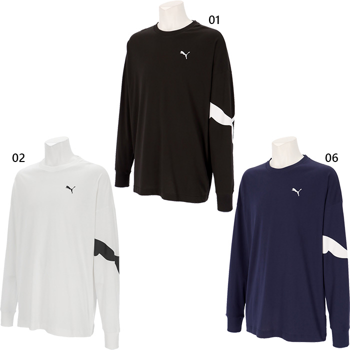 PUMA（プーマ） メンズ LS コットン オーバーサイズド Tシャツ 長袖T
