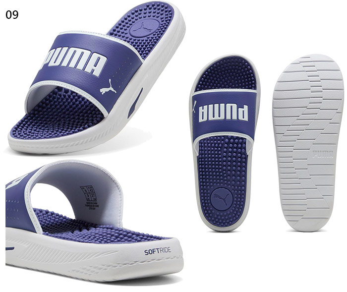プーマ（PUMA）（メンズ）スポーツサンダル ソフトライド マッサージ スライド ブラック 38306203 シャワサン レジャー プール 軽量 クッション性