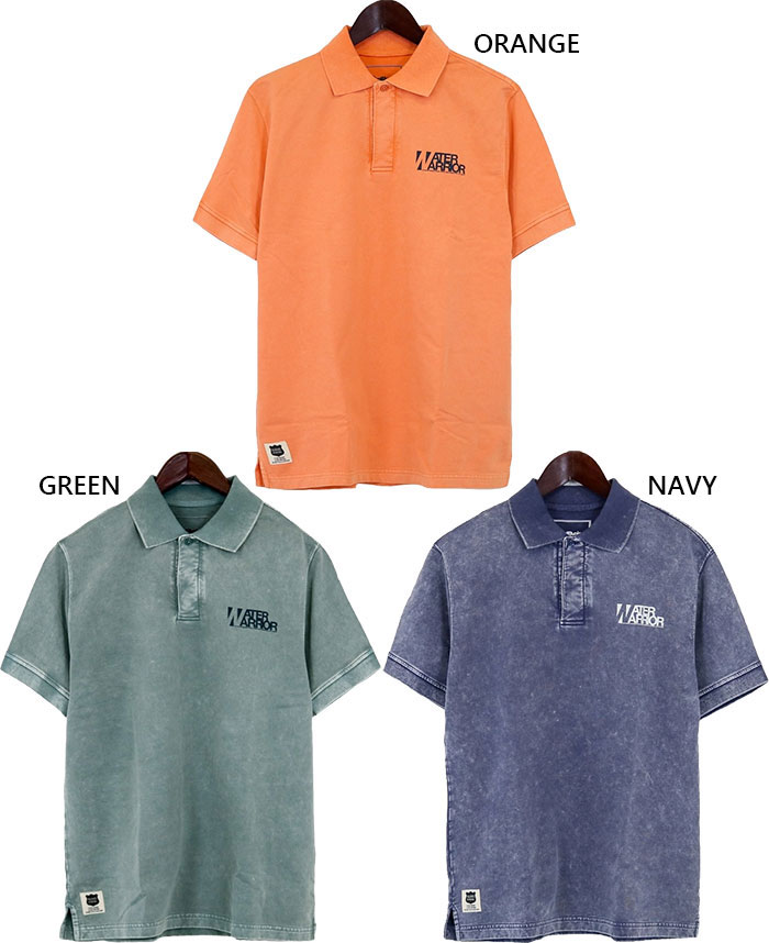 大きいサイズ リアルビーボイス メンズ レディース WW フラッグ ピグメント ポロシャツ FLAG PIGMENT POLO SHIRT 半袖 トップス ネイビー オレンジ グリーン 緑 送料無料 RealBvoice 10511-12027A RealBvoice（リアルビーボイス） 大きいサイズ メンズ レディース WW
