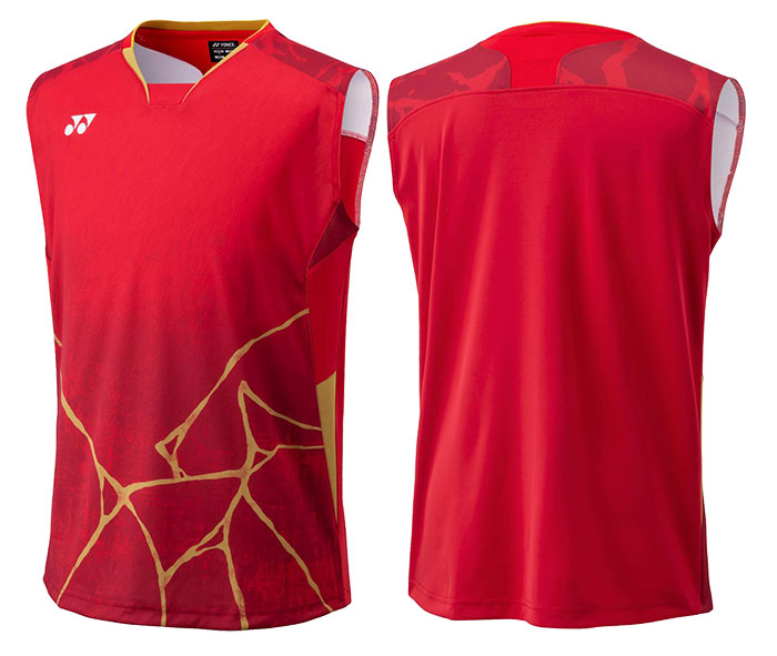 YONEX ノースリーブウェア Lサイズ ホワイト/レッド YONEX（ヨネックス） メンズ ゲームシャツ(ノースリーブ) テニス