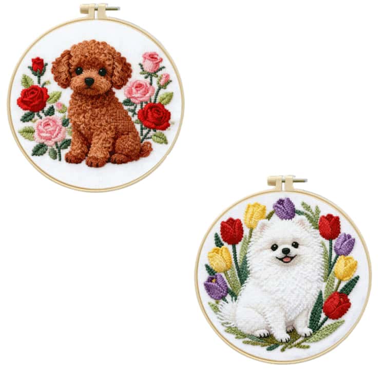 ラブラドール クロスステッチ 枠付き 刺繍キット 2個セット