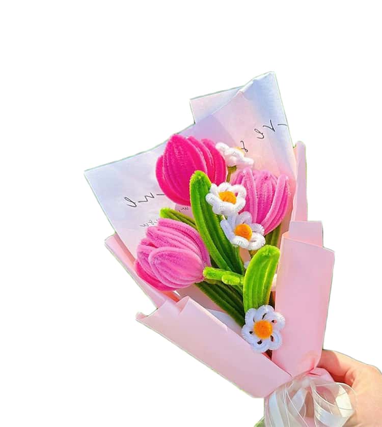 完成品 手芸モール チューリップ モールフラワー 枯れない花