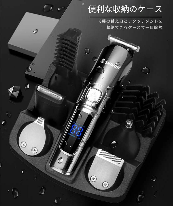 即納 一年間保証】IPX7撥水 バリカン 6in1 usb 充電式 電動 髪の毛