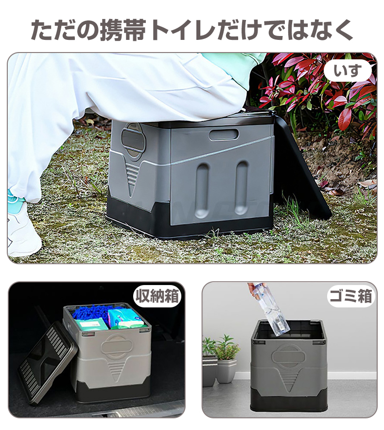 【即納 収納袋＆ゴミ袋12枚付き 一年保証】携帯トイレ 簡易トイレ 20L 耐荷重150kg キャンプ トイレ 便座 非常用 車中泊 防災トイレ 折りたたみ 緊急トイレ｜vitamin-store｜13