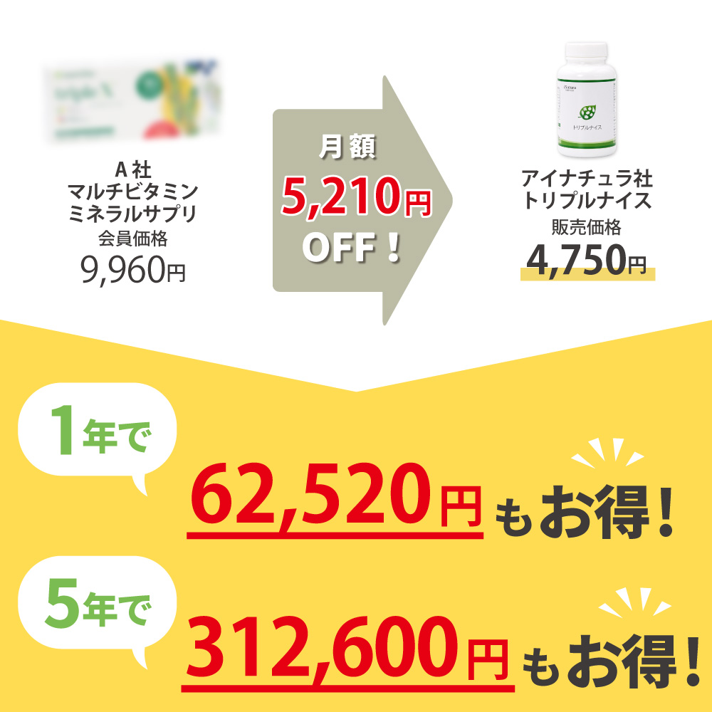 アイナチュラ トリプルナイス 価格比較