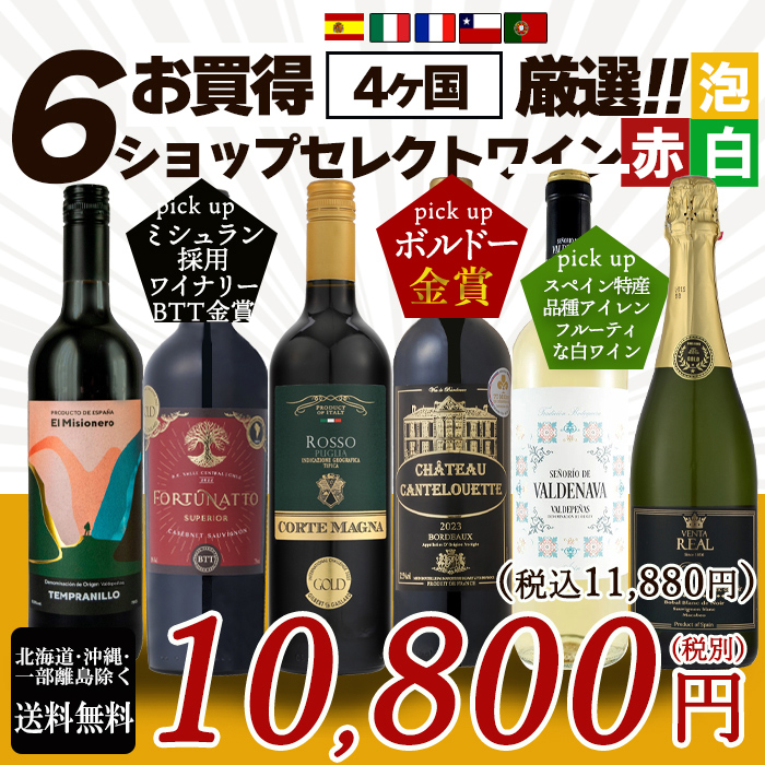 お手頃ワイン 赤6本セット 750ml