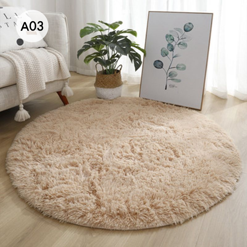 ラグ 丸 円形 北欧 200 ピンク ホワイト ラグマット 丸型 シャギーラグ