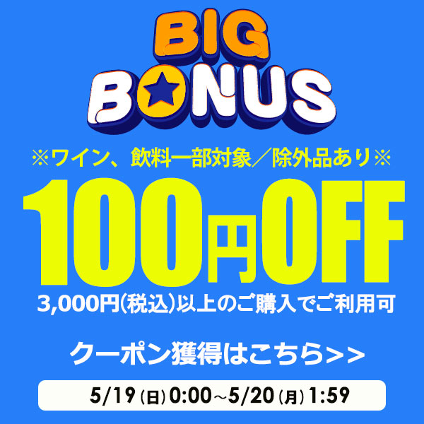 【ビッグボーナス】100円OFFクーポン！