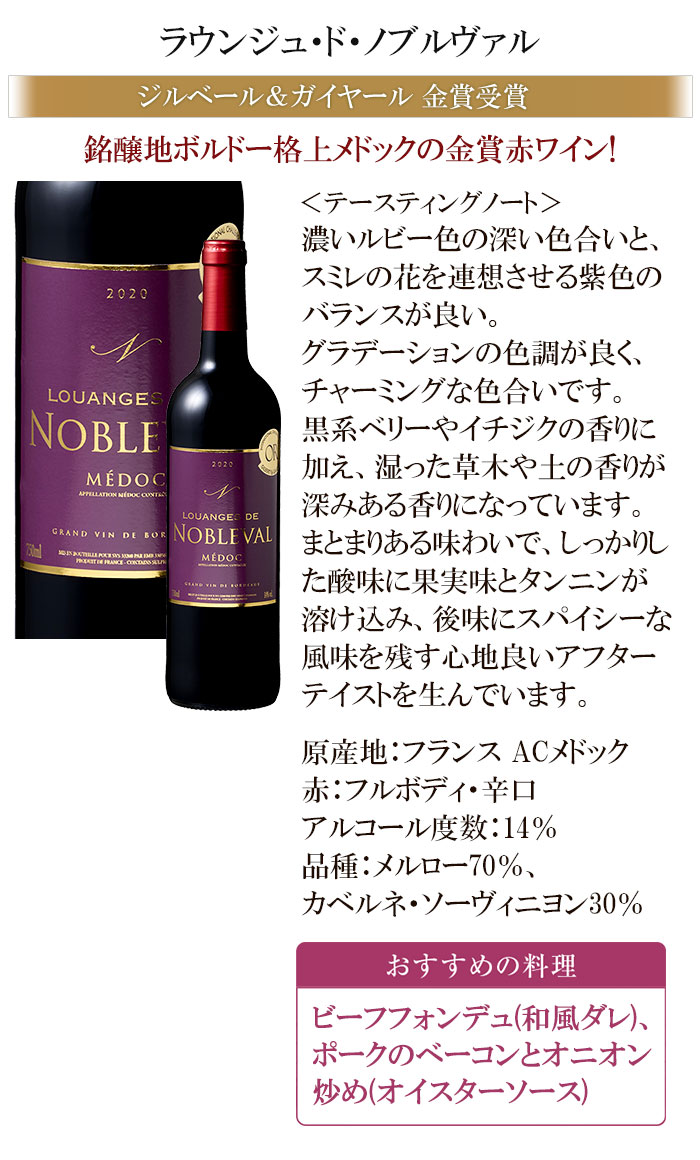 ラウンジュ・ド・ノブルヴァル　メドック　赤