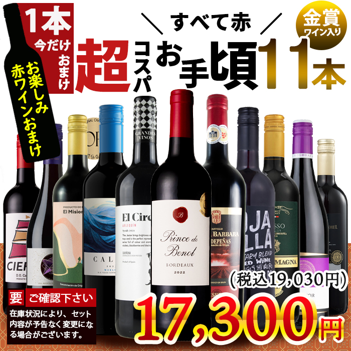 1本おまけで全12本 セール ワイン ワインセット 赤 赤ワインセット 11