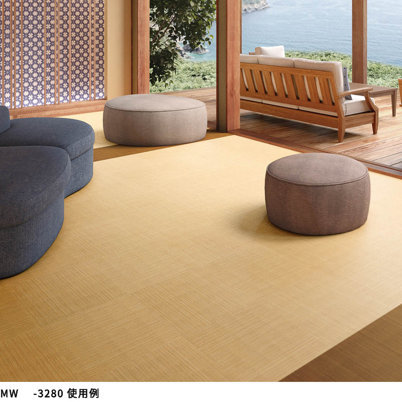 シンコール フロアタイル 床材 マットネラ 籐 457.2×457.2mm 2.5mm厚