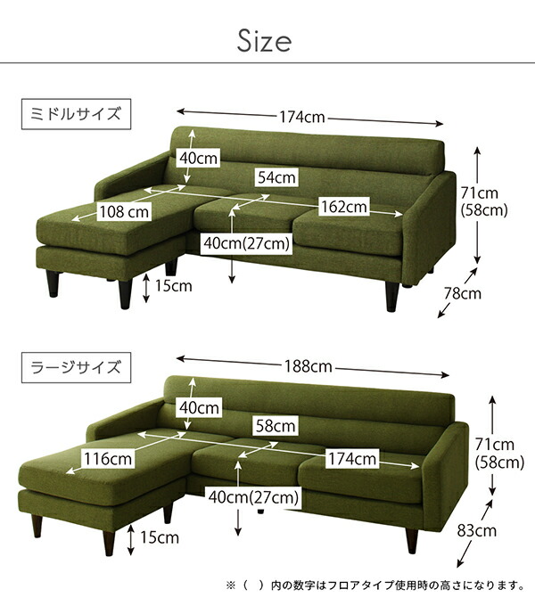 ソファー ソファ 3人掛け L字 コーナーカウチソファー ラージサイズ W188 三人掛け 北欧モダン シンプル L字ソファー 3人掛けソファー 3P 幅W188cm｜vivamaria｜12