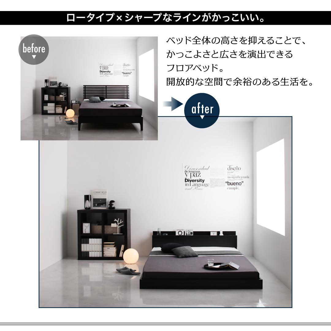 日本正規販売品 ベッド セミダブル ローベッド ベッドフレーム セミダブルベッド フロアベッド 宮棚付き コンセント付き 北欧 シンプル モダン ベッドフレームのみ