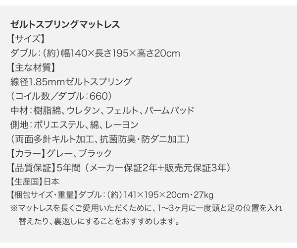 ベッド ダブル マットレス付き セット ローベッド デザイナーズ レザーベッド プレミアムポケットコイルマットレス付き APUスーパーソフトレザー使用 - 65
