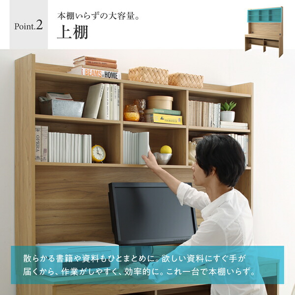 パソコンデスク ハイタイプ 一体型デスク 幅150×奥行45×高さ180cm 大型