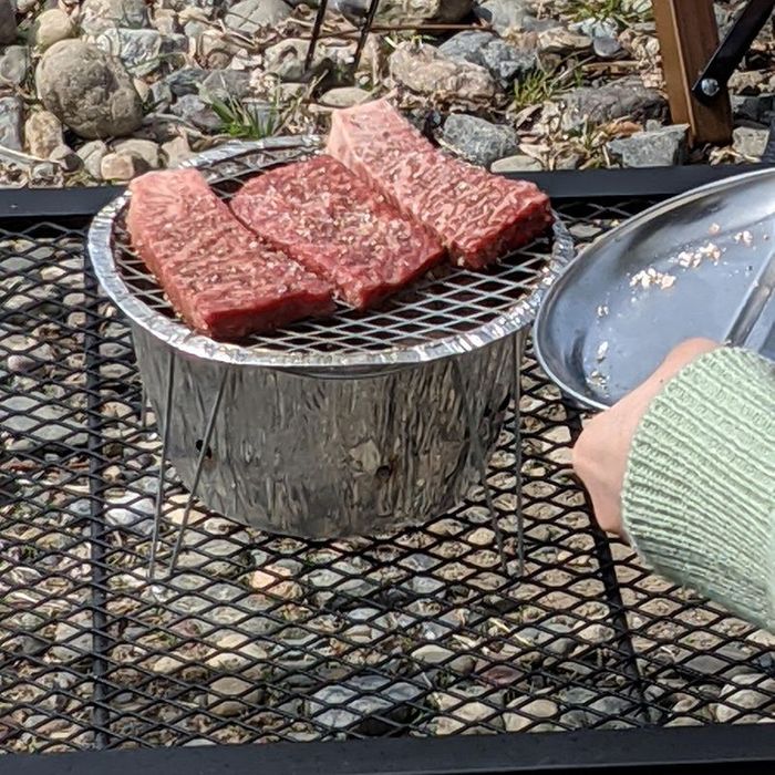 アルミ製簡単鍋＆BBQコンロ 幅185×奥行185 アルミニウム ビバホーム