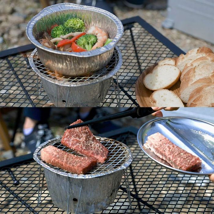 アルミ製簡単鍋＆BBQコンロ 幅185×奥行185 アルミニウム ビバホーム