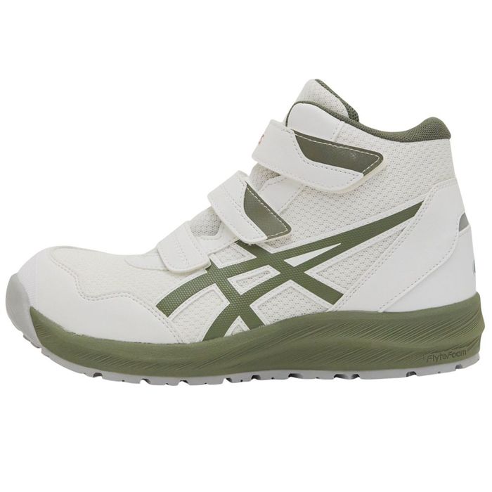 バスヒーター ホワイト・グリーン アシックス（ASICS） ウィンジョブCP216 ホワイト×ライケングリーン