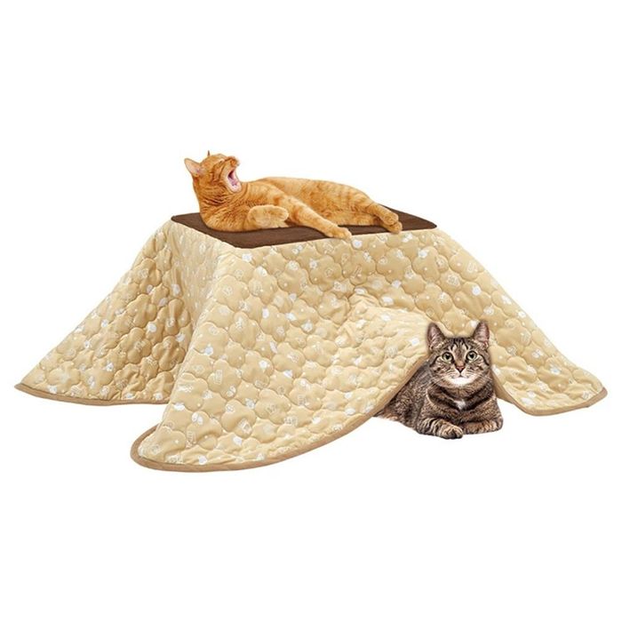 マルカン 遠赤外線にゃんこの和みこたつ Lサイズ 幅505mm×奥行405mm