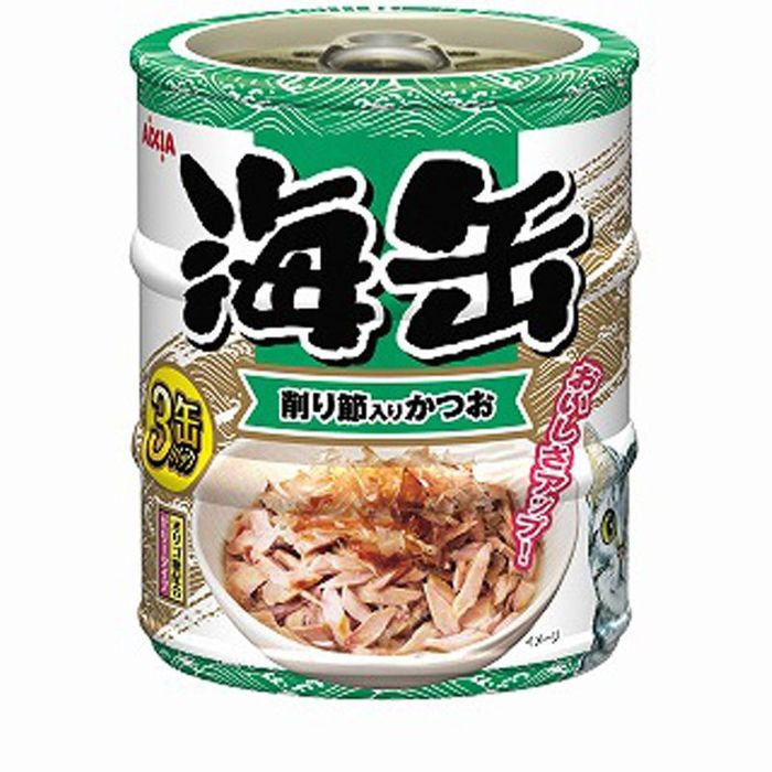 アイシア　海缶ミニ3Ｐ　削り節入りかつお　180ｇ 60g×3缶 削り節入りかつお ビバホーム | アイシア