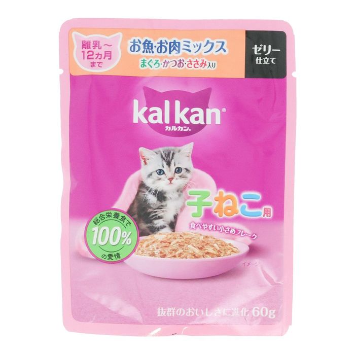 Yahoo! Yahoo!ショッピング(ヤフー ショッピング)カルカンパウチ　子ねこ用　お魚・お肉Ｍ　鮪・鰹・ささみ 60g 子ねこ用　お魚・お肉ミックス ビバホーム