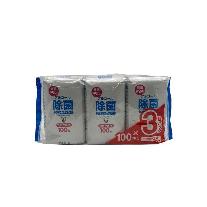 アルコール除菌ウェット詰替100枚×3個 300P アルコールタイプ