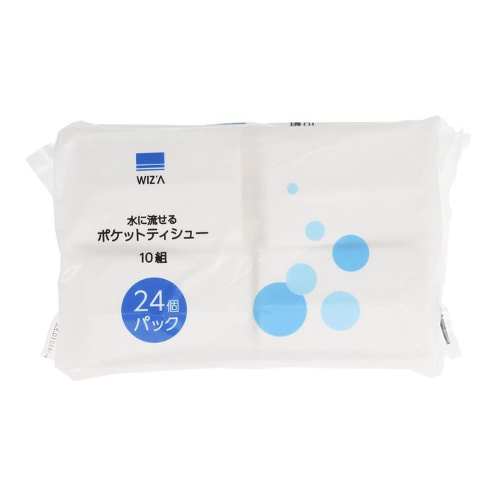 ウィザ WIZ'A 水に流せるポケットティッシュ24個入り 24個入 ウィザ WIZ'A 水に流せるポケットティッシュ24個入り 24個入