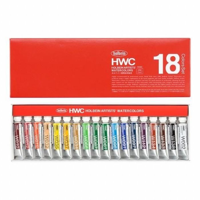 ホルベイン透明水彩絵具43本 Amazon | ホルベイン 透明水彩絵具 W442 15ml 18色セット 3442