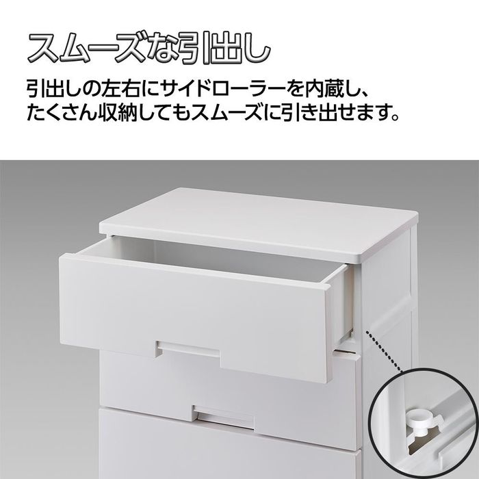 フィッツチェスト４段　幅65×奥41×高85cm　６５０４　ホワイト 4段　幅65cm ホワイト ビバホーム_5