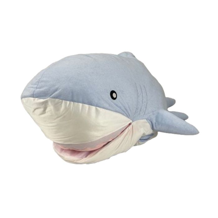 サラッとタオル地サメクッション 100×180cm ブルー ビバホーム