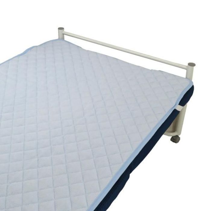 綿100％パイル 防水汗取りキルトパッド シングル ブルー ビバホーム