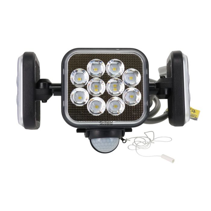 黒い金属製ベル型照明器具 3灯式 14W3灯 フリーアーム式LEDセンサーライト コンセント式 LA