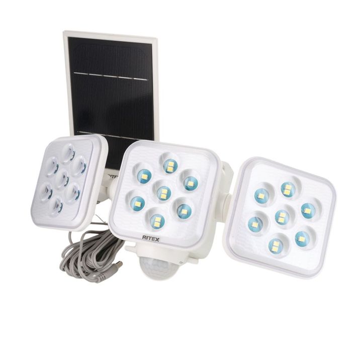 ５Ｗ３灯 無償性腕式LEDソーラーセンサーライト ＬＳ−３３０ LS-330 白 ビバホーム ライト、ランタン-アウトドア、キャンプ、登山